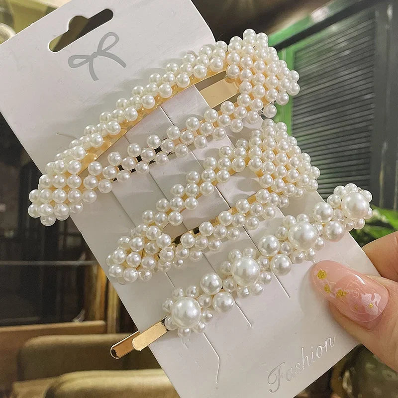 Simulated Pearl Hair Clips For Women Korean Women Hairpins Girl Geometric Hair Barrettes Fashion Hairgrip Hair Accessories Set 15