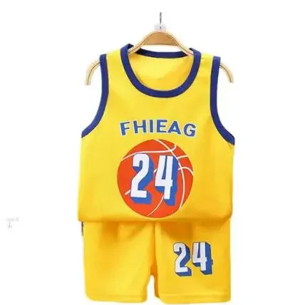 Children Sets Summer Sleeveless Basketball T-shirts Shorts for Children Clothing Quick-drying Sport Tank Tops Kids Clothes Type 7