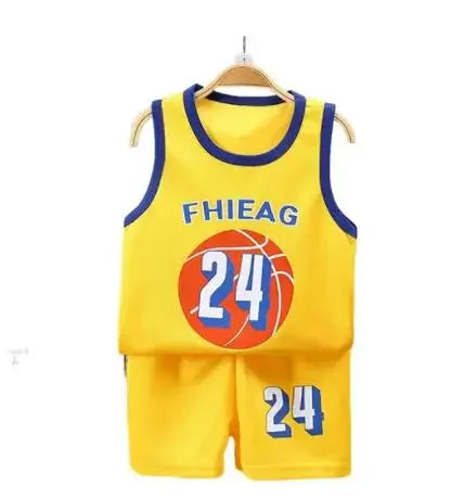 Children Sets Summer Sleeveless Basketball T-shirts Shorts for Children Clothing Quick-drying Sport Tank Tops Kids Clothes Type 7