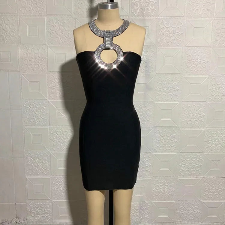 New Summer Women Sexy Halter Bandage Bodycon Mini Dress Nightclub Party Hot Backless Dress Cocktail Fashion Dress Vestido