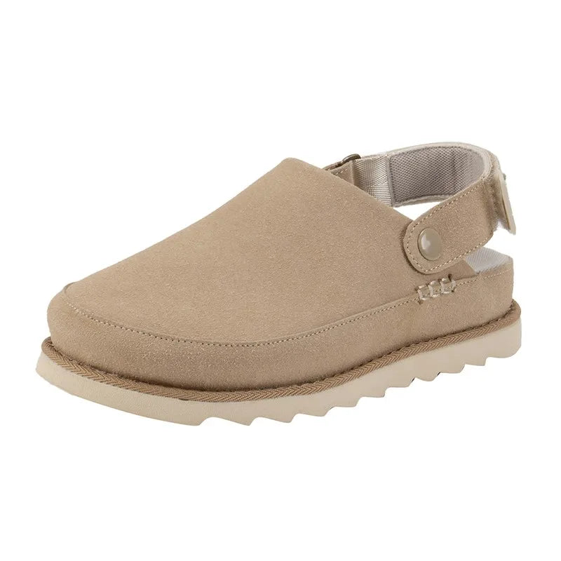 Fashion New Women's Suede Mules Slippers Women Clogs Cork Insole Sandals with Arch Support Outdoor Beach Slides Home Shoes