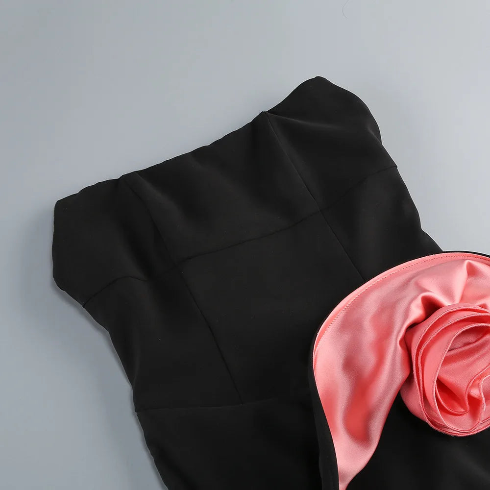 Novo vestido curto floral sem alças para mulheres, verão 2025, sexy, colado ao corpo, festa de aniversário, comemoração, roupa de férias para meninas