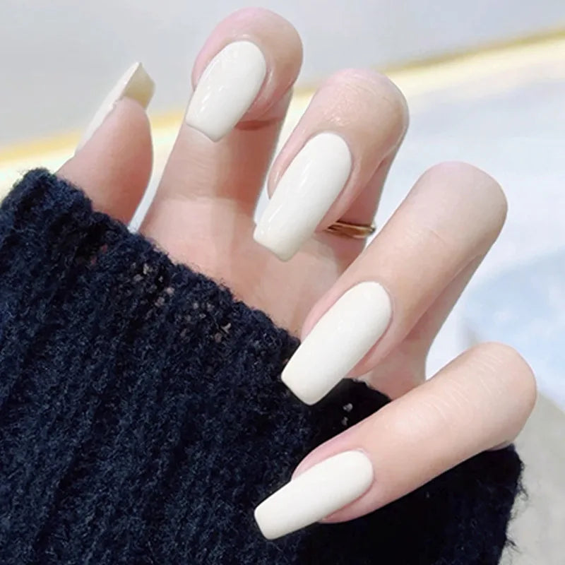 24Pcs Solid Color Wine Red False Nails Long Square Ballet Press on Nails Simple Wearing Manicure Finished Full Cover Nail Tips