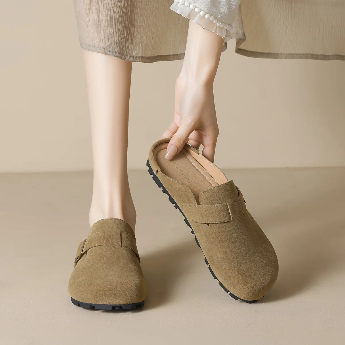 spring women's outdoor shoes Mules Slippers Ladies' casual flat shoes Work shoes Boat shoes Large sizes 41-43