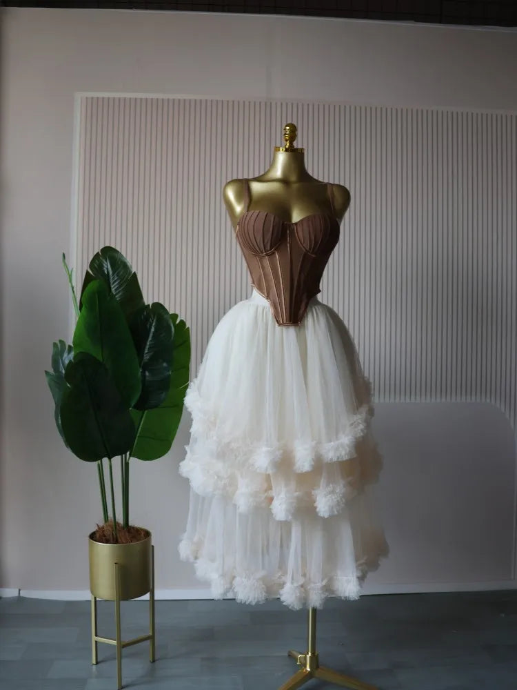 CM.YAYA Women's Dress Set Sleeveless Strap Tops and Pleated Tiered Skirts Suit Elegant Vacation Birthday Two 2 Piece Set Outfits