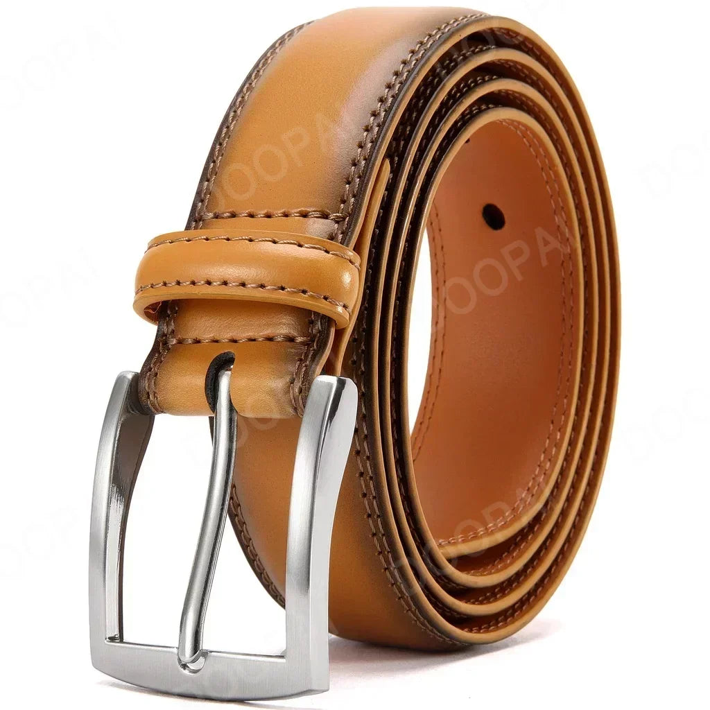 Men Belts High Quality Genuine Leather LONG Large Pin Buckle Metal Automatic Buckle Male Belts Strap Male 35ZK149-YW