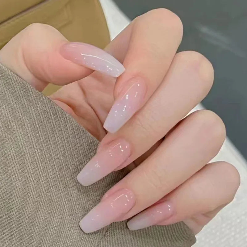 24Pcs Solid Color Wine Red False Nails Long Square Ballet Press on Nails Simple Wearing Manicure Finished Full Cover Nail Tips