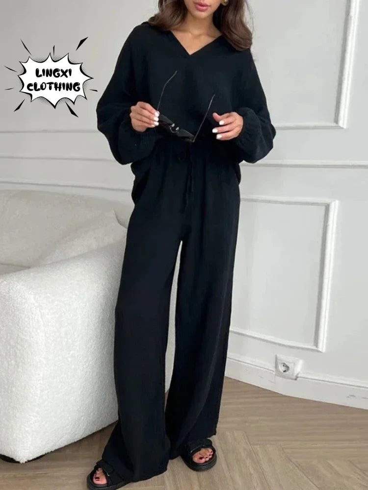 2024 Summer Fashion New Plus Size Women's Wear Set with Polo Collar Cotton Hemp Pants Elegant Solid Color Two Piece Set