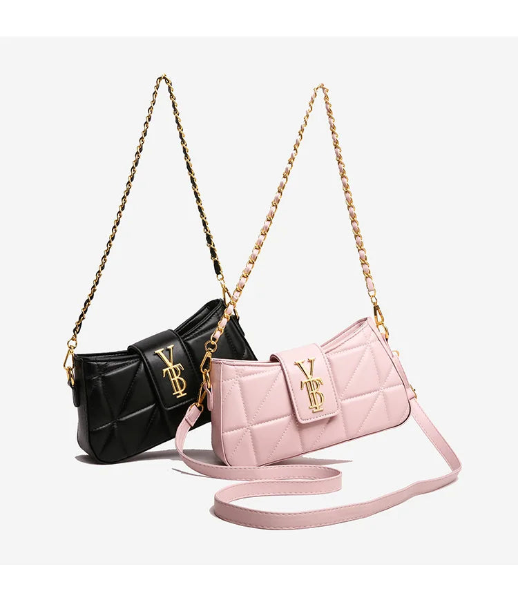 Structured Square Bag with Polished Chain Strap 2025, Elegant Shoulder & Crossbody Purse for Women, Versatile Mini Handbag