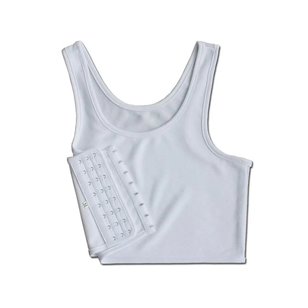S-XL Flat Breast Binder Les Corset Lesbian Underwear Women Seamless Summer Short Vest Plus Size Tank Top Shaper Bustier White CHINA