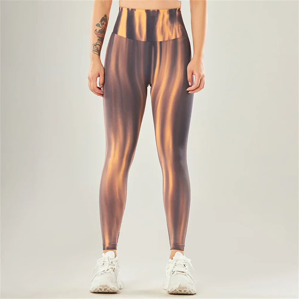 Fashion Aurora Print Seamless Gym Scrunch Shorts Set Push Up Women Sportswear Yoga Wear Training Suit for Fitness Sport Outfit Leggings 3