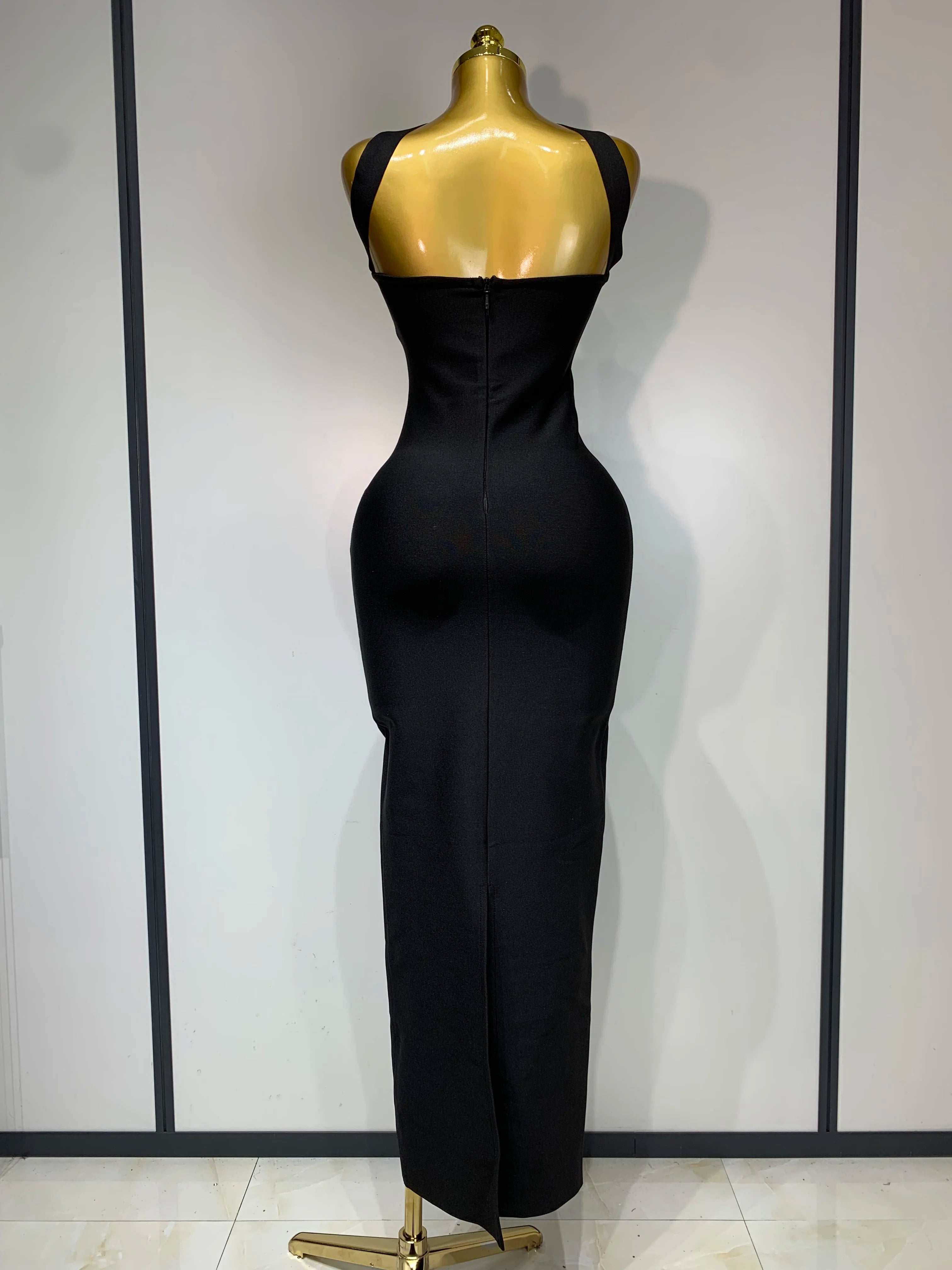 Women Sexy Backless Bodycon Bandage Dress Sleeveless Maxi Long Elegant Dresses 2025 Luxury Birthday Dress Club Party Outfit