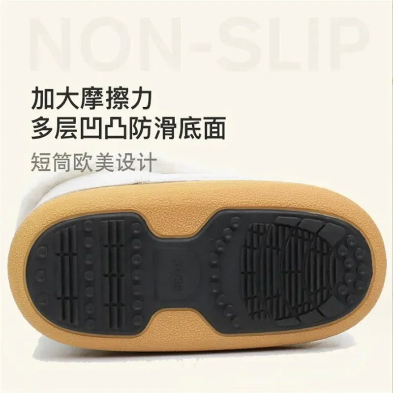 Winter Snow Boots Fashion space boots Thick Faux Fur fluffy Lace-Up Warm Waterproof Rubber Plush style lunar shoes Girls Booties