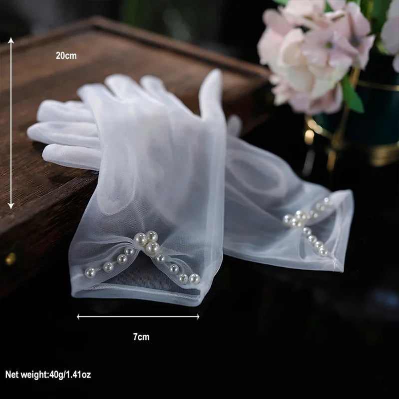 New Original Vintage Gloves Hepburn Black Satin Thin Bowknot Stage Banquet Bride Accessories ST-0009-A
