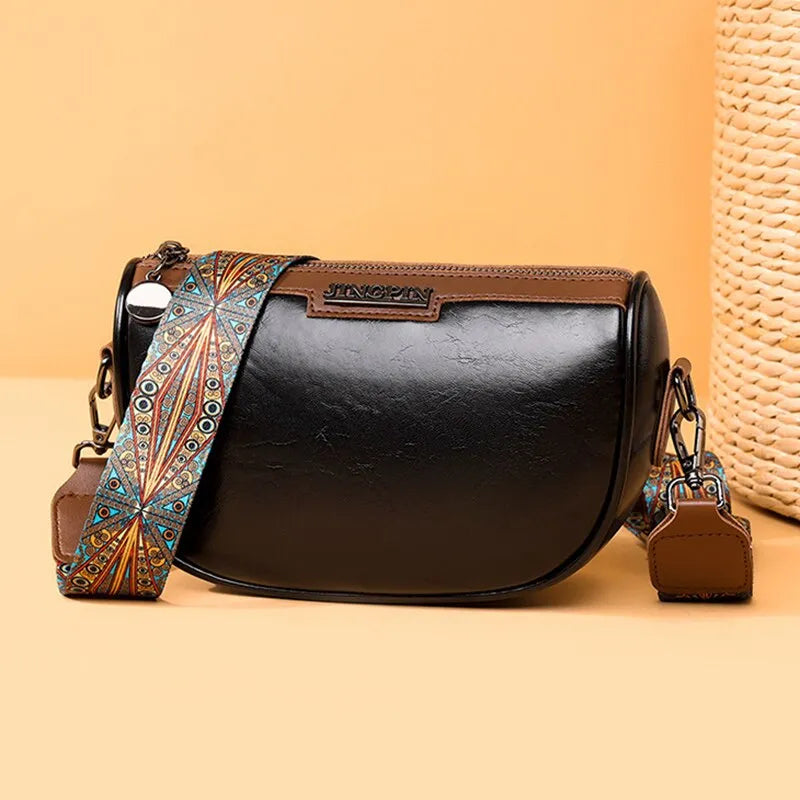Bright Face Womens Small Backpack One Shoulder Crossbody Bag With Versatile Texture For Retro Women 21x8x14cm black