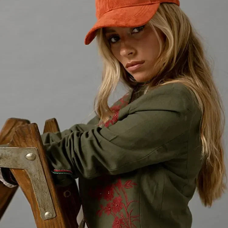 Women Fashion Print Trousers Two-piece Suit Embroidery Long-sleeved Coat High Waist Pants Sets Spring Casual Lady Outfit