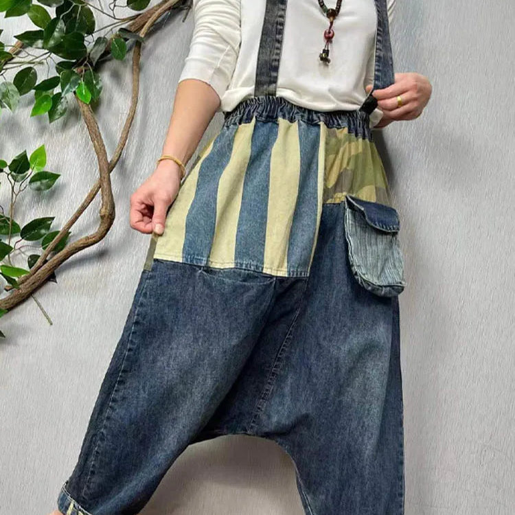 Max LuLu New Spring Women Patchwork Loose Casual Cross Pants European Style Punk Vintage Street Denim Trousers Pocket Jeans