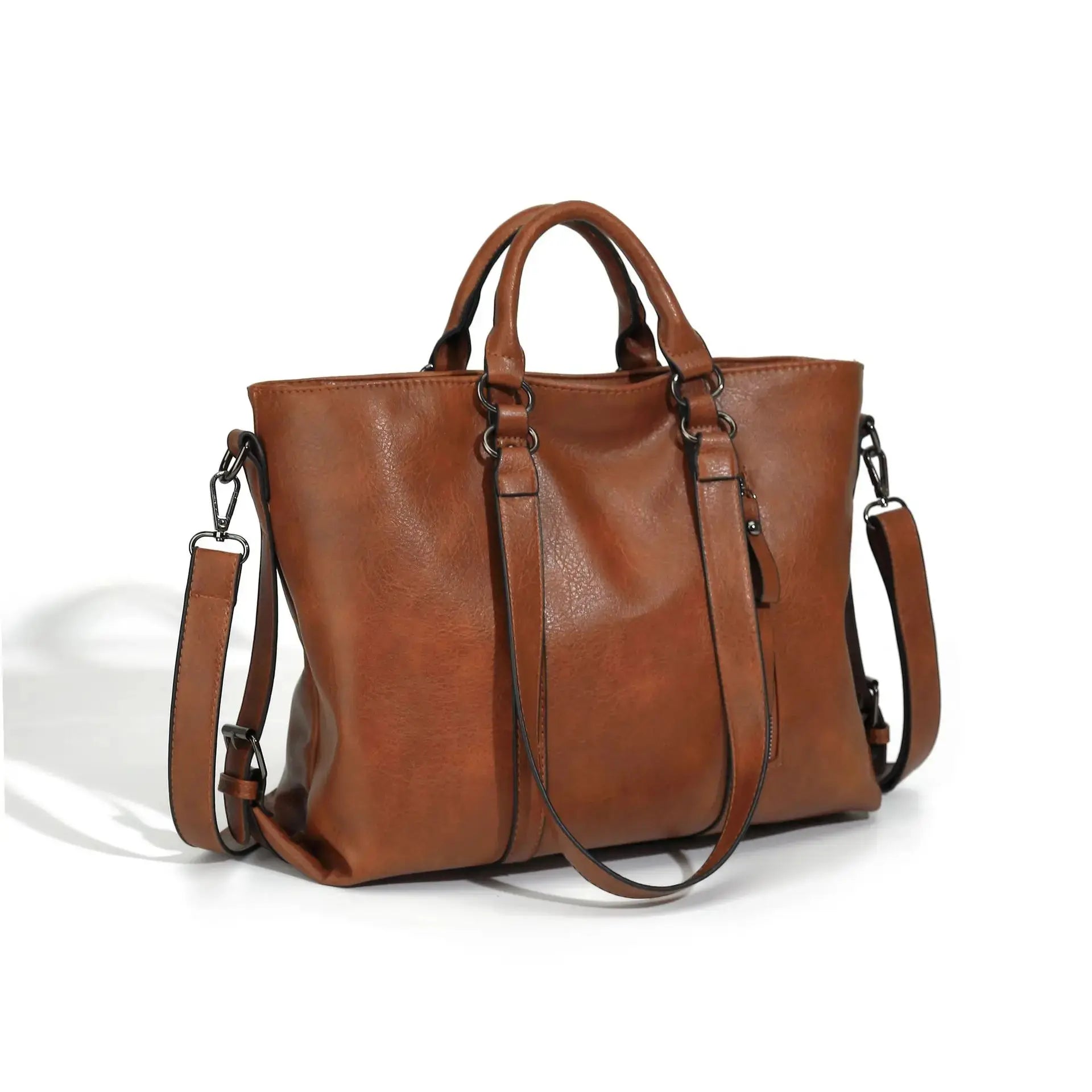 Vintage Leather Tote Bag For Women Large Capacity Handle Bag Designer Handbag VIntage Crossbody Bag Brands Handle Bag