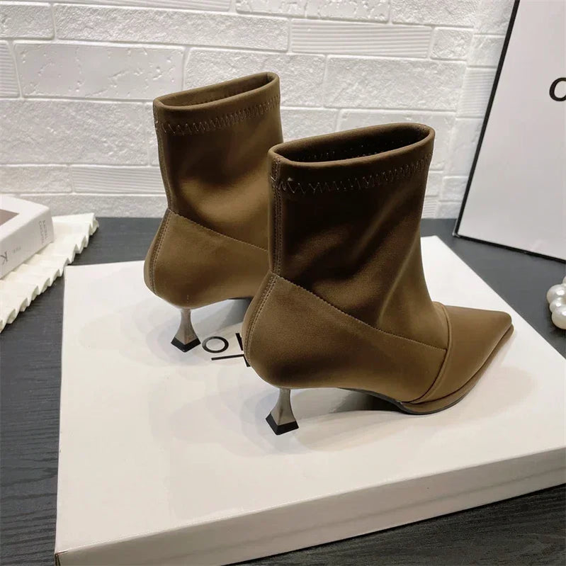 New Shoes for Women Autumn/winter Fashion Pointed Toe Stiletto Modern Women's Boots High Quality Hot Sale Short Boots