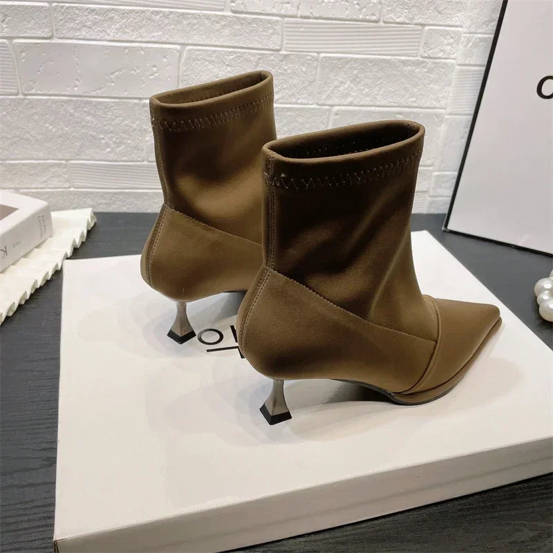 New Shoes for Women Autumn/winter Fashion Pointed Toe Stiletto Modern Women's Boots High Quality Hot Sale Short Boots