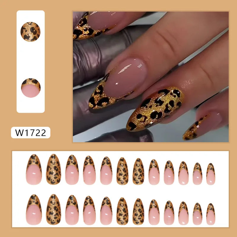 Black Cool Fake Nails Halloween Bat Press on Nails Almond Decorated Nail Tips Rivet Bow False Nails 24pcs Reusable Acrylic Nails