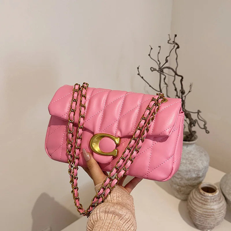 2025 Luxury Quilted Crossbody Bag for Women, Chic Chain Strap Small Purse, Elegant Evening Casual Shoulder Bag
