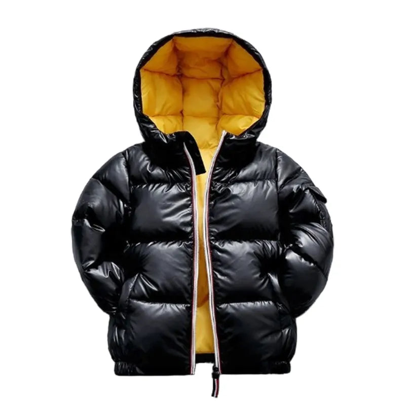 Boys Girls Hooded Down Jackets Kids Coats Winter Kids Warm Top Toddler Zipper Children Outerwear Costume Coat B