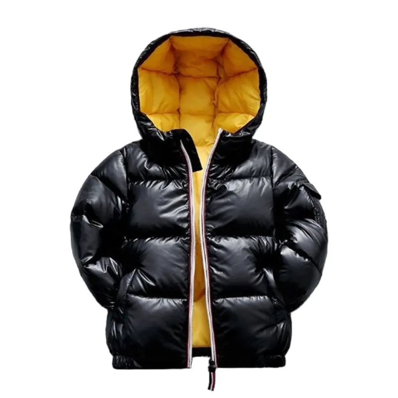 Boys Girls Hooded Down Jackets Kids Coats Winter Kids Warm Top Toddler Zipper Children Outerwear Costume Coat B