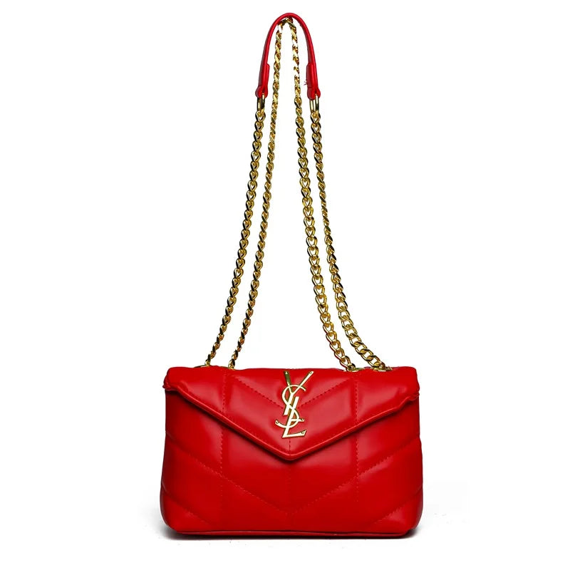 Elegant women's chain shoulder bag, outdoor casual crossbody bag, classic small square bag, fashionable and trendy handbag