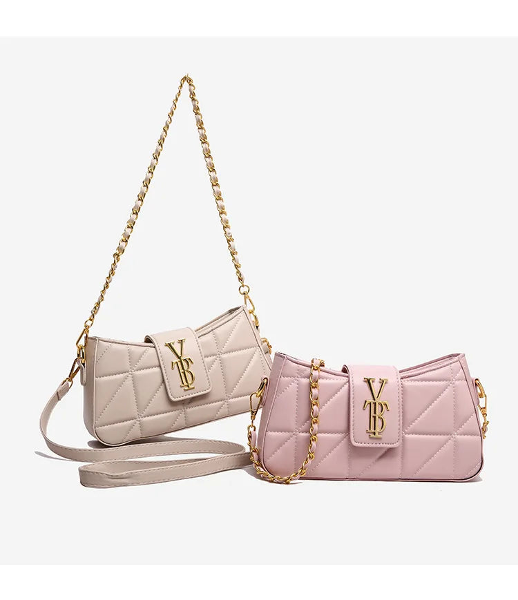 Structured Square Bag with Polished Chain Strap 2025, Elegant Shoulder & Crossbody Purse for Women, Versatile Mini Handbag