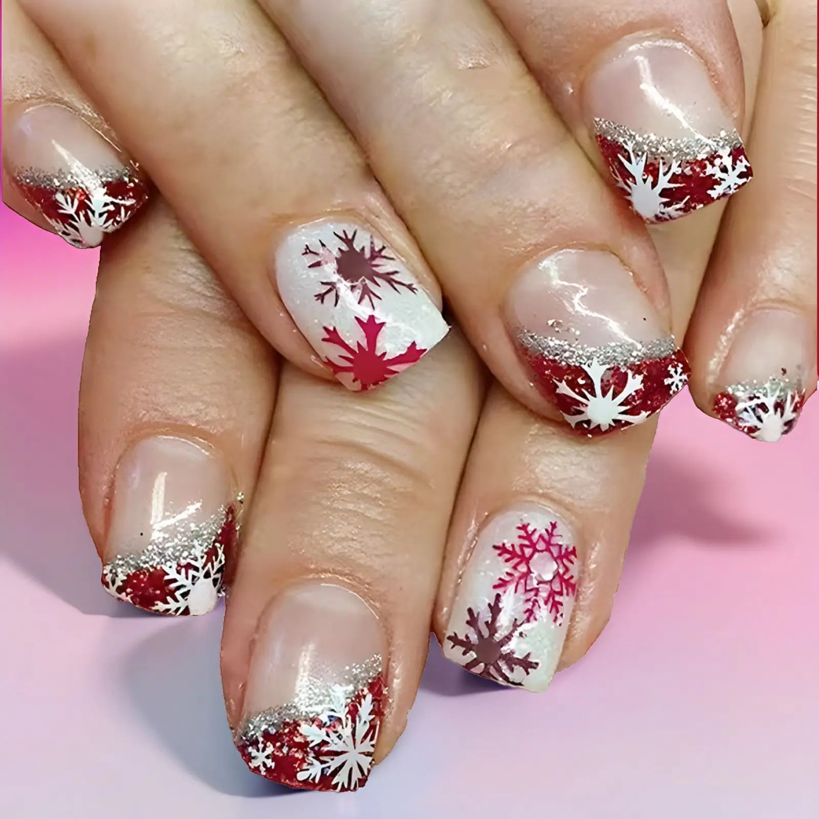 24Pcs Pumpkin Tree Design False Nails Art Short Square Head Press on Fake Nails with Shiny Powder Reusable Full Cover Nails Tips