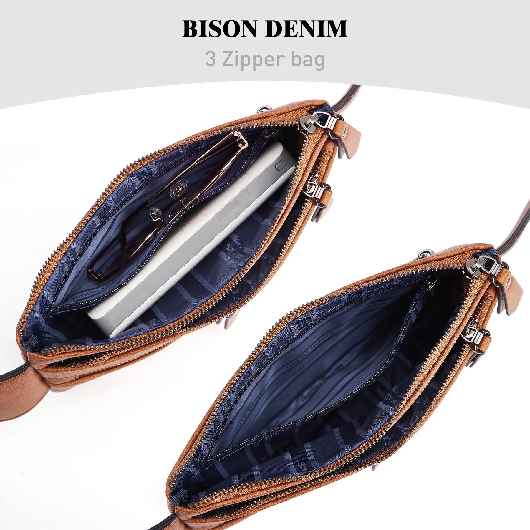 Leather Waist Bag Cell Phone Bags Men Women Travel Bag Retro Chest Purse Lightweight Casual Shoulder Bag