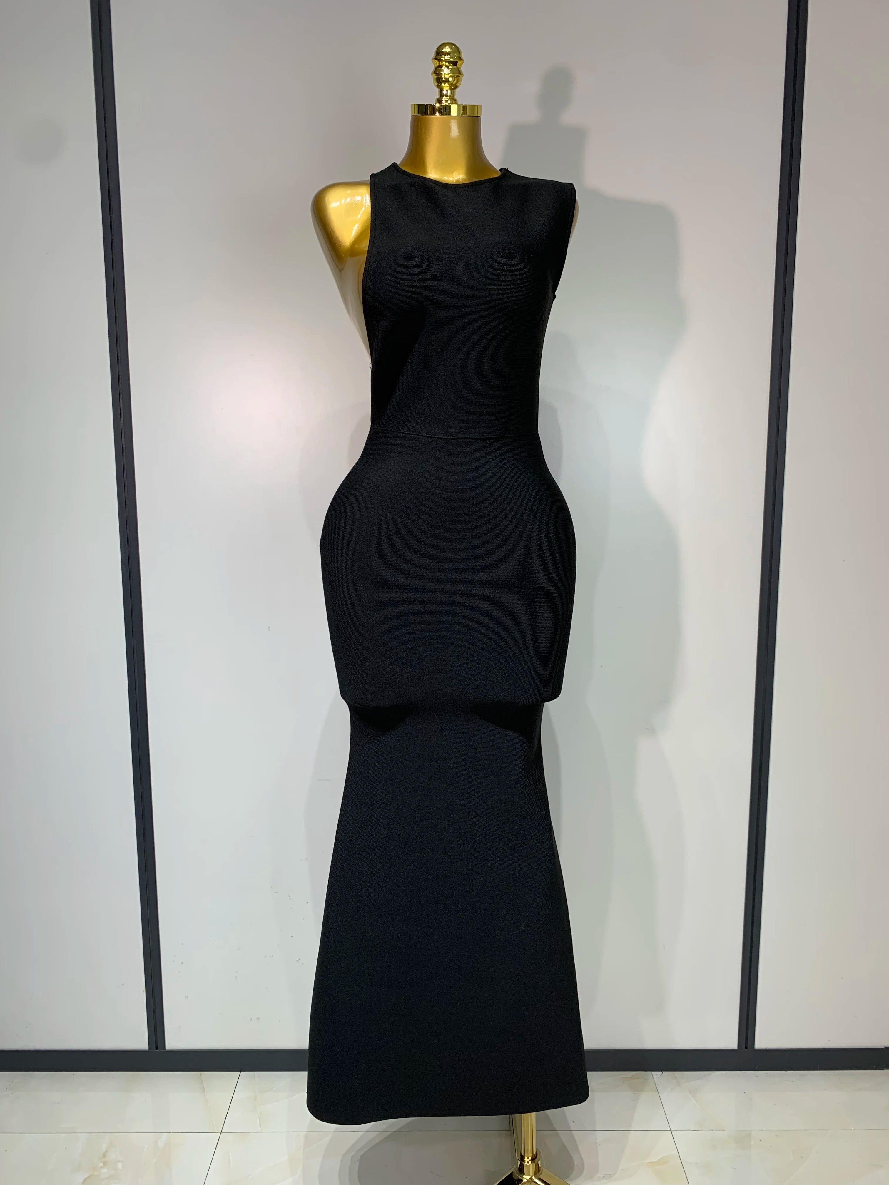 Women Sexy Sleeveless Backless Design Bodycon Bandage Dress 2025 Celebrity Elegant Evening Club Party Luxury Birthday Dresses