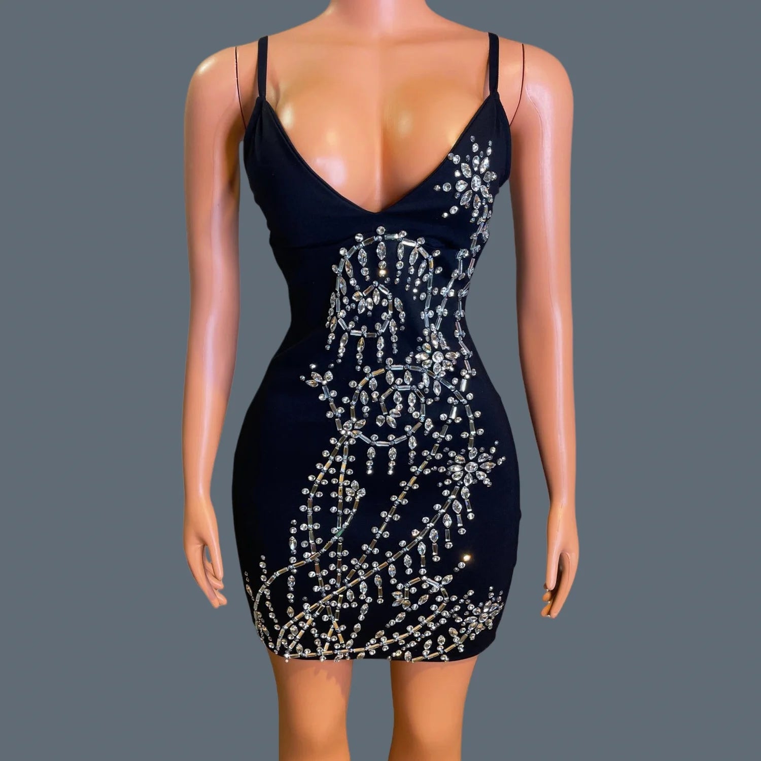 Trendy High-end Mini Dress with Jacket Sparkly Rhinestone Dress Birthday Party Cocktail Set Nightclub Prom Strap Dress Tengchong