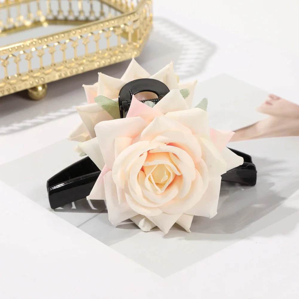 Haimeikang Large Size Flower Hair Clip Claws Hair Crab For Thick Hair Barrettes Hairpins Women Summer Fashion Hair Accessories 4192B-11CM