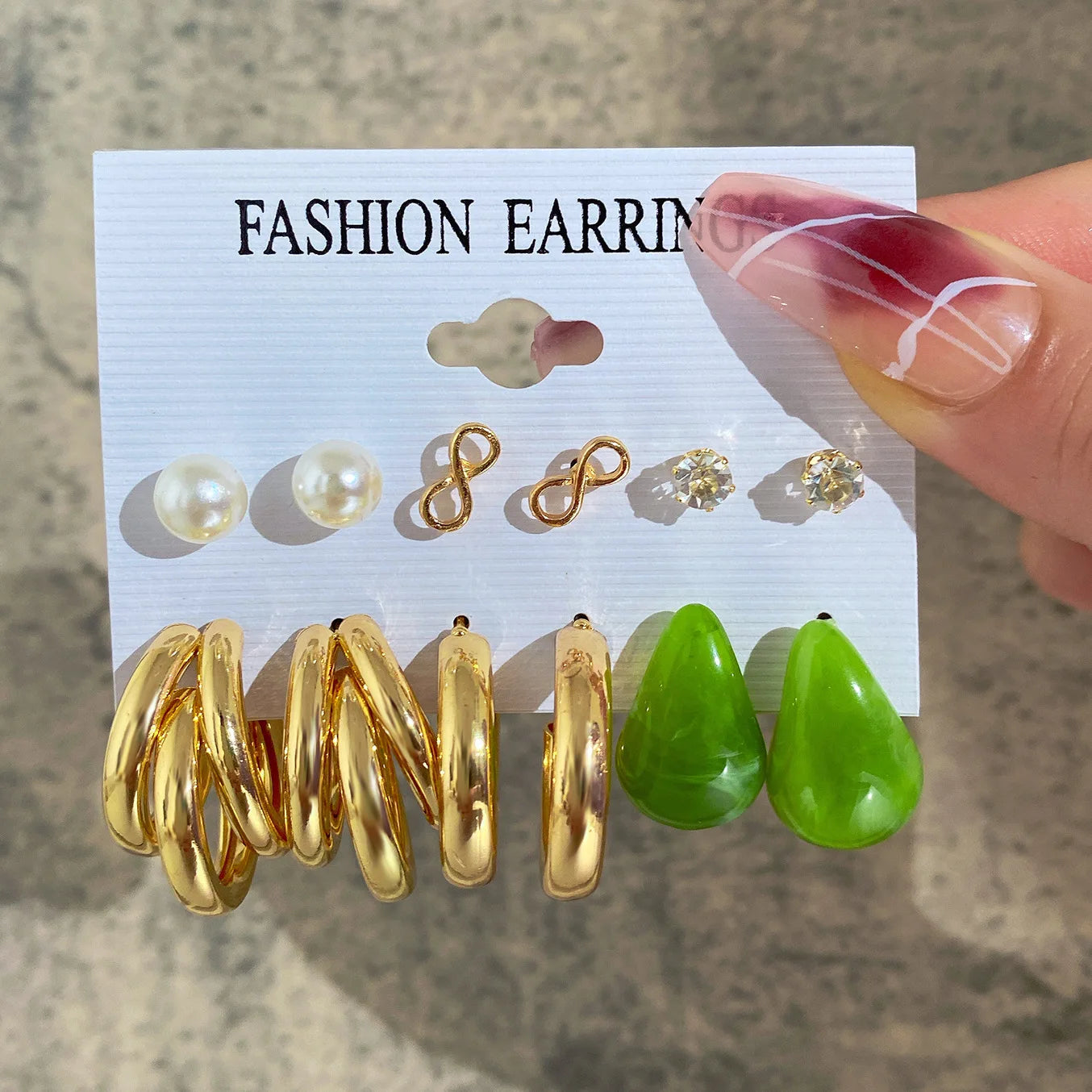 Gold Color Vintage Hoop Earrings Set for Women Boho Metal Circle Geometric Twist Pearl Dangle Earrings Trendy Jewelry Gifts AY 54189