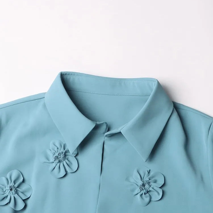 VGH patchwork appliques solid slimming jumsuit for women lapel long sleeve high waist temperament jumpsuits female fashion new