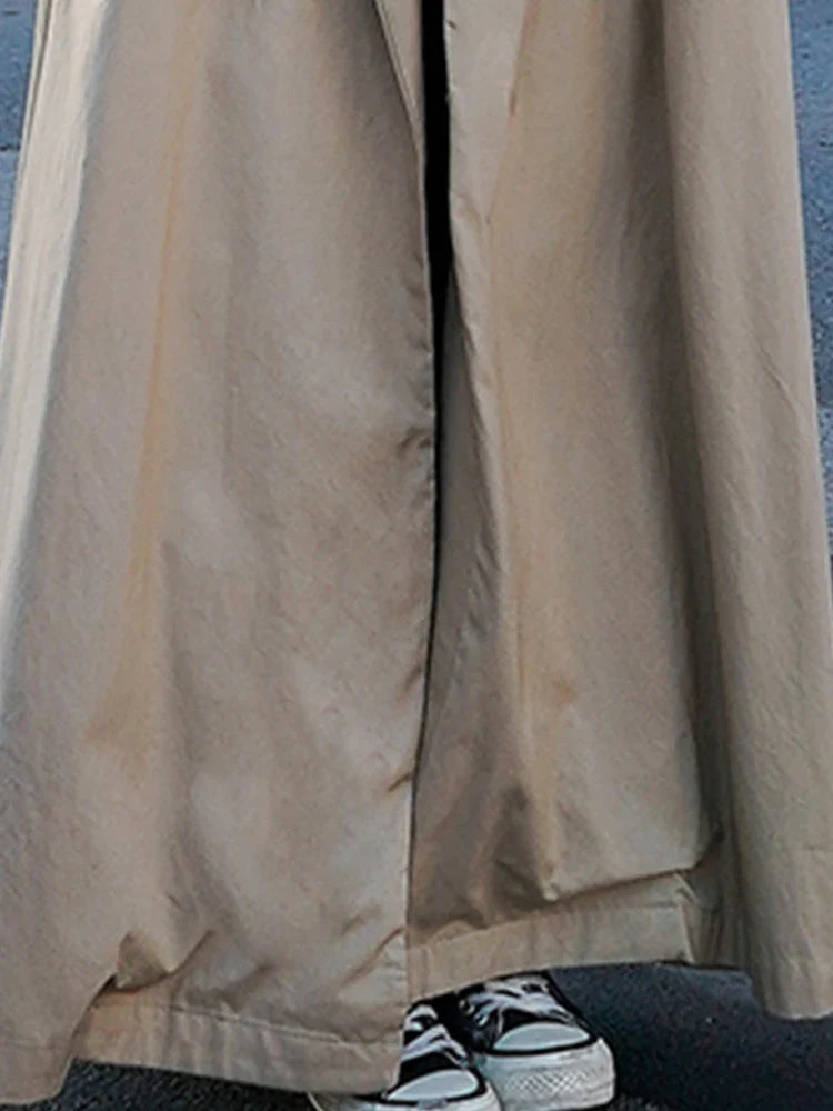 Spring Autumn Extra Long Flowy Oversized Casual Trench Coat for Women Belt Double Breasted Loose Korean Fashion 2022