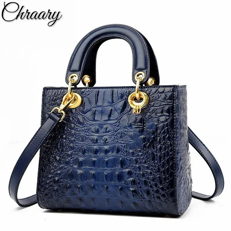 Luxury Brand Designer Leather Shoulder Bag for Women Hand Bags Crocodile Purses Ladies Messenger Handbag Totes