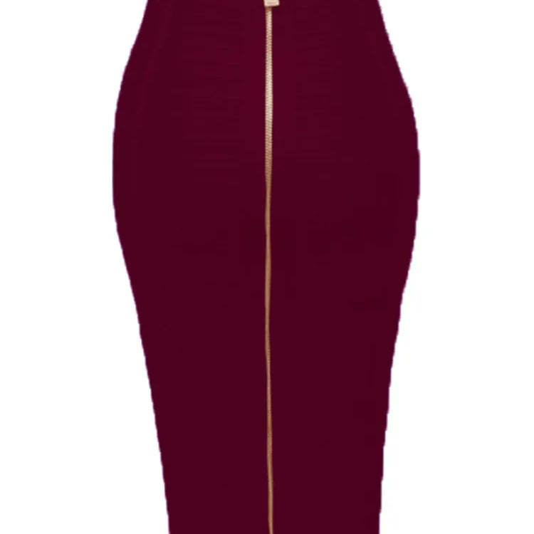 13 Colors Plus Size XL XXL 58cm Women Sexy Zipper Black Blue Orange Red Rayon Bandage Skirt Designer A Line Skirt Faldas