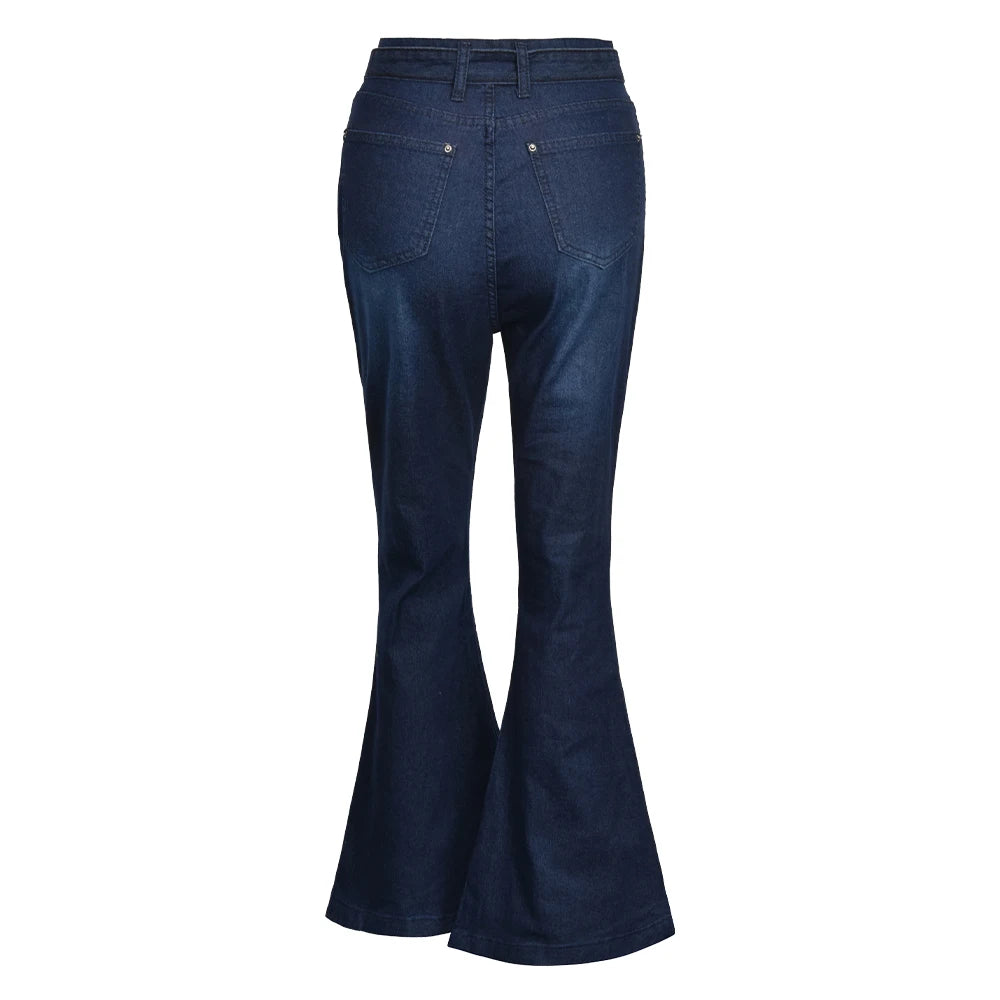 Fashion Jeans Pant For Women Y2k Cargo Casual Denim Lady Skinny Thicken Fleece Students Pants Female Retro Blue Trousers