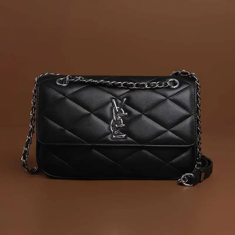 2025 New Women's Genuine Leather Quilted Chain Crossbody Bag, Vintage Shoulder Sling for Daily, Chic & Versatile