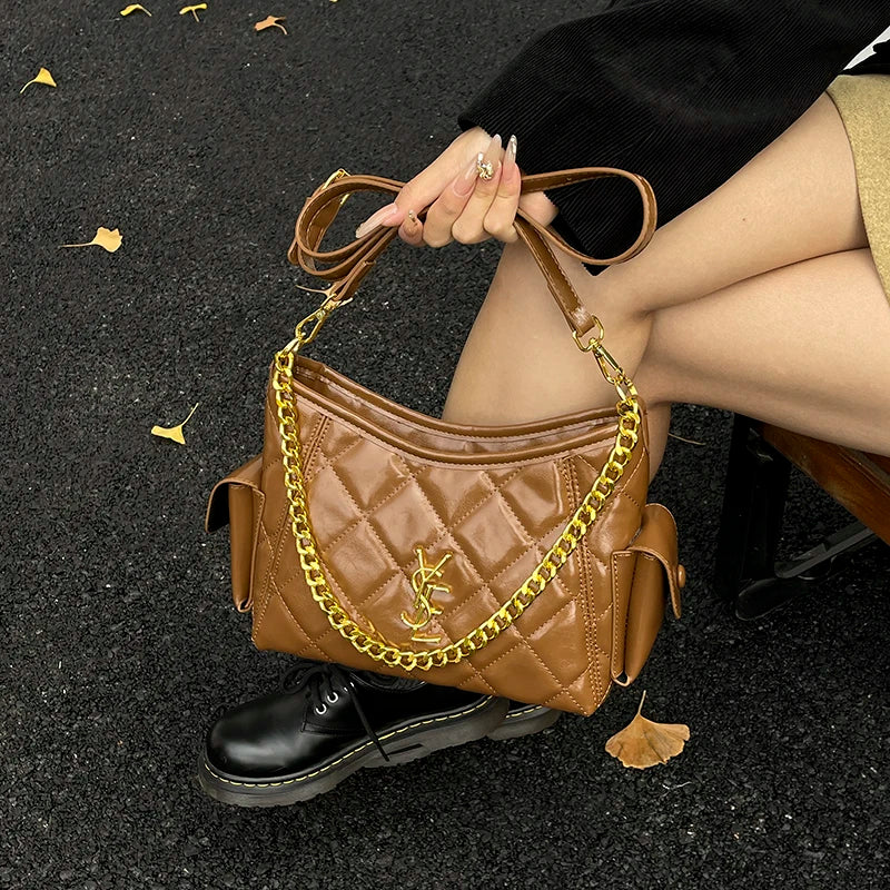 Women’s Luxury Leather Stylish Classic Tote Fashion Bag Elegant Designer Shoulder Crossbody Handbag For Daily Chic Style