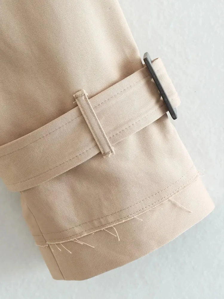 Women Spring Autumn Fashion Slim Jacket Office Lady Simple Casual Short Sweet Solid Double Breasted Jacket Coat Top