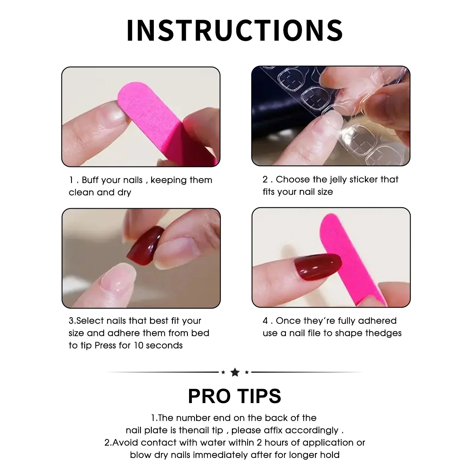 Long Coffin False Nails Minimalist Charm Manicure 24Pcs White French Press On Nails Nude Color Stick-on Fake Nails Patches