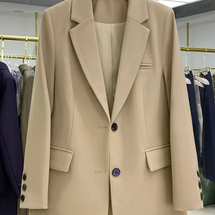 Women Jackets Pink Small Suit Women's Coat Casual Small Loose Korean Version Small Suit Women's Design Sense Blazer Women Khaki