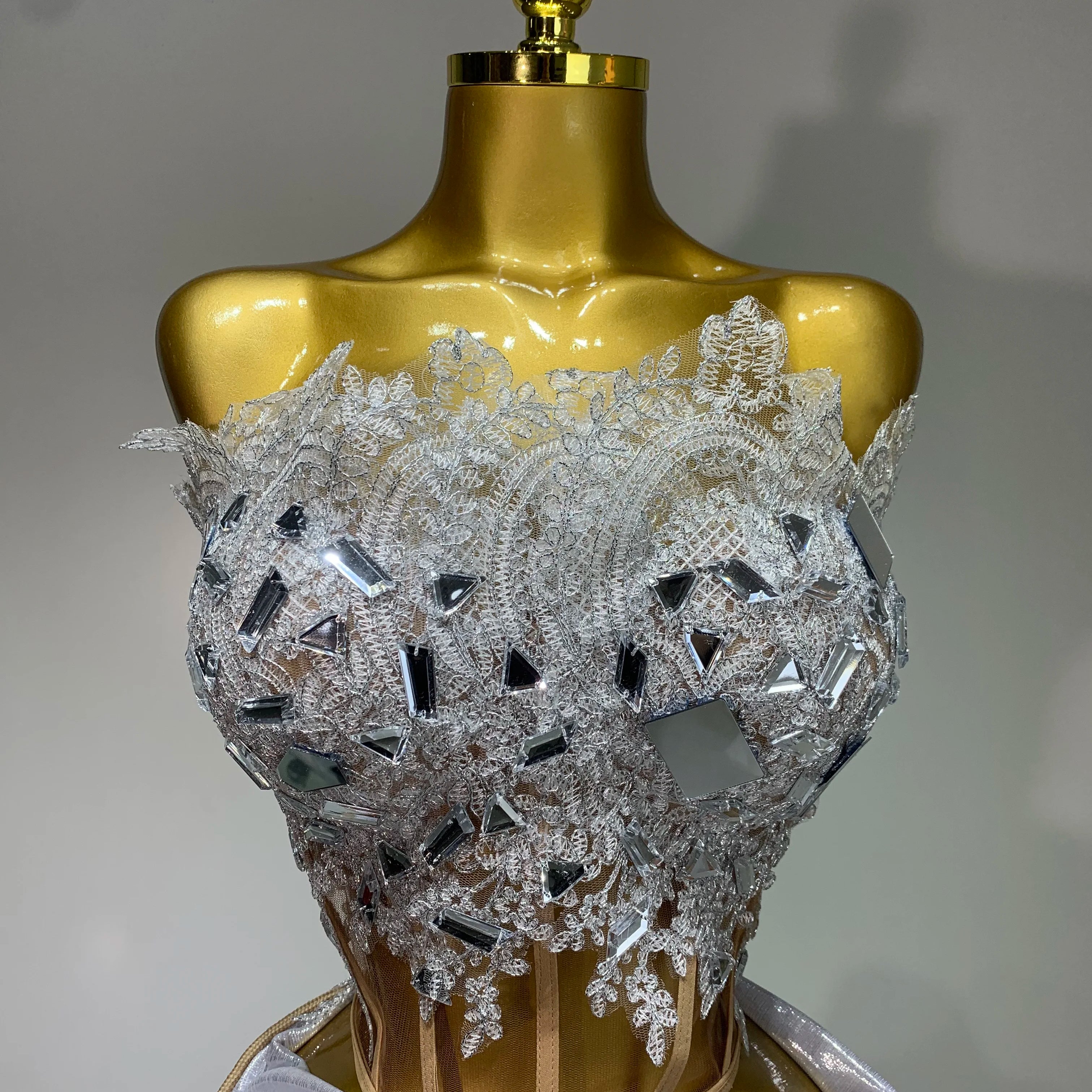 est 2025 Sparkly Blue Crystals Sequins Sexy Strapless Short Dress for Women Party Birthday Nightclub Singer Dancer Stage Wear