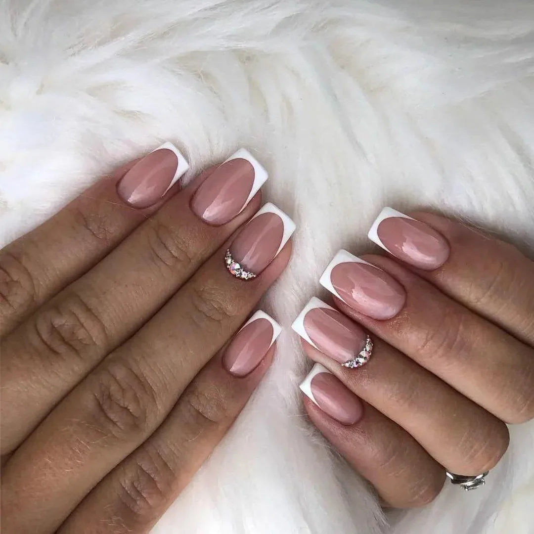 24pcs/set short Medium Long fake nails for women almond square ballet tips cute animals starry eyes Y2K press on false nails