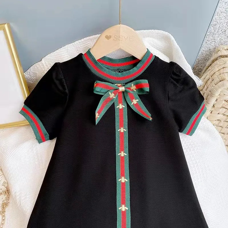 Summer Children's Skirt Baby Girls Dress Flower Patchwork Clothing Kids Short Sleeve Casual Kids Birthday Dresses for Girls