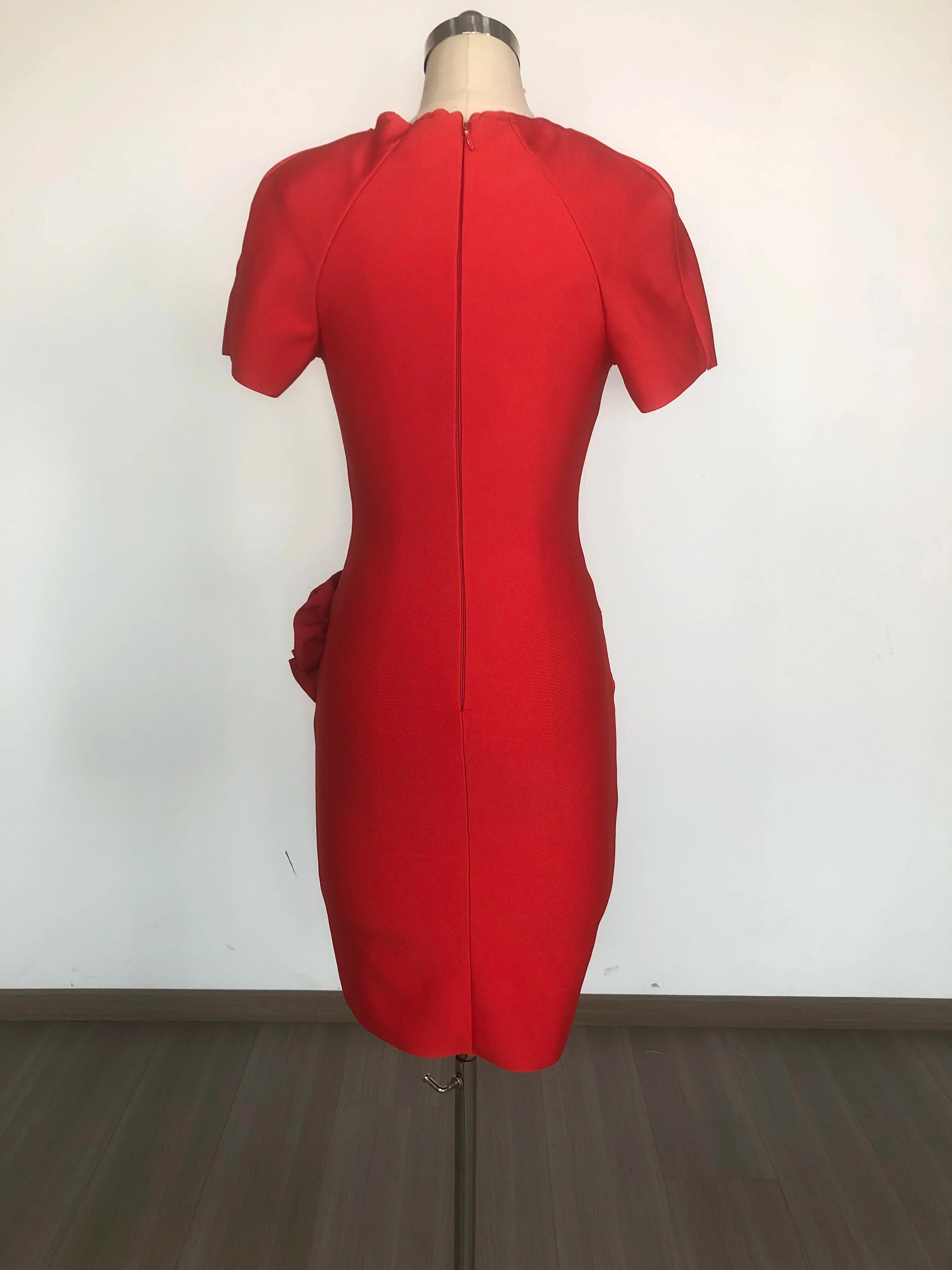 Celebrity TV Show Dress Women Sexy Short Sleeve Square Collar Bodycon Mini Bandage Dress Florals Evening Party Outfit Vestido